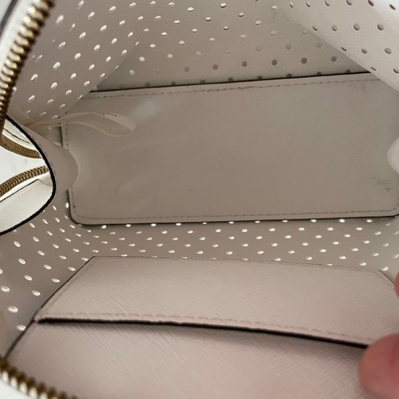Michael Kors Zippered Make Up/Cosmetic Case w Perforated Dot Design White Sz OS - Picture 3 of 10